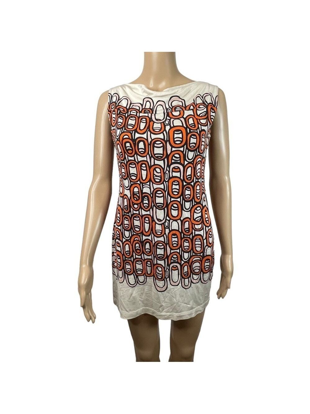 Diane Von Furstenberg Tunic Dress Size Small Silk Jersey Chain Link Mini Dress